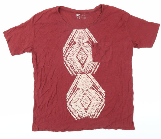 Womens UK Size M ROXY Red Basic T-Shirt