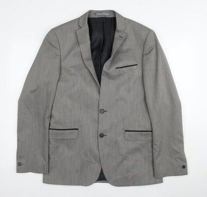 Mens UK Size 40 Red Herring Regular Grey Suit Jacket