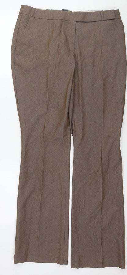 Womens UK Size 12 L NEXT Regular Fit Dress Pants Brown Trousers
