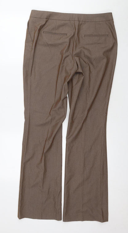 Womens UK Size 12 L NEXT Regular Fit Dress Pants Brown Trousers