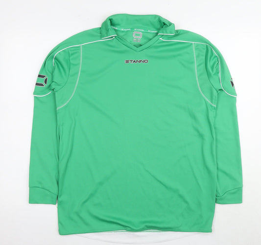 Stanno Men's Green Long Sleeve Athletic Pullover