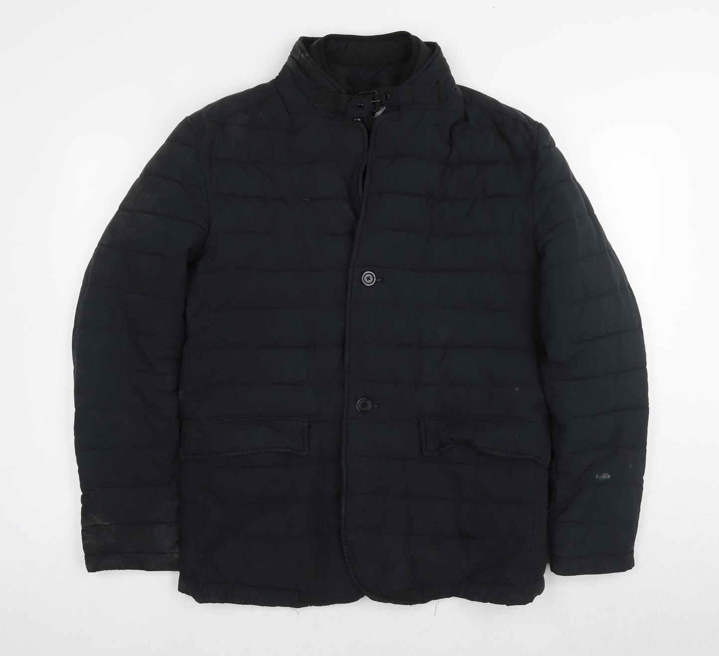 Zara Men's Black M Puffer Jacket, Casual Winter Style