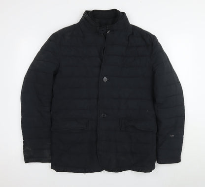 Zara Men's Black M Puffer Jacket, Casual Winter Style