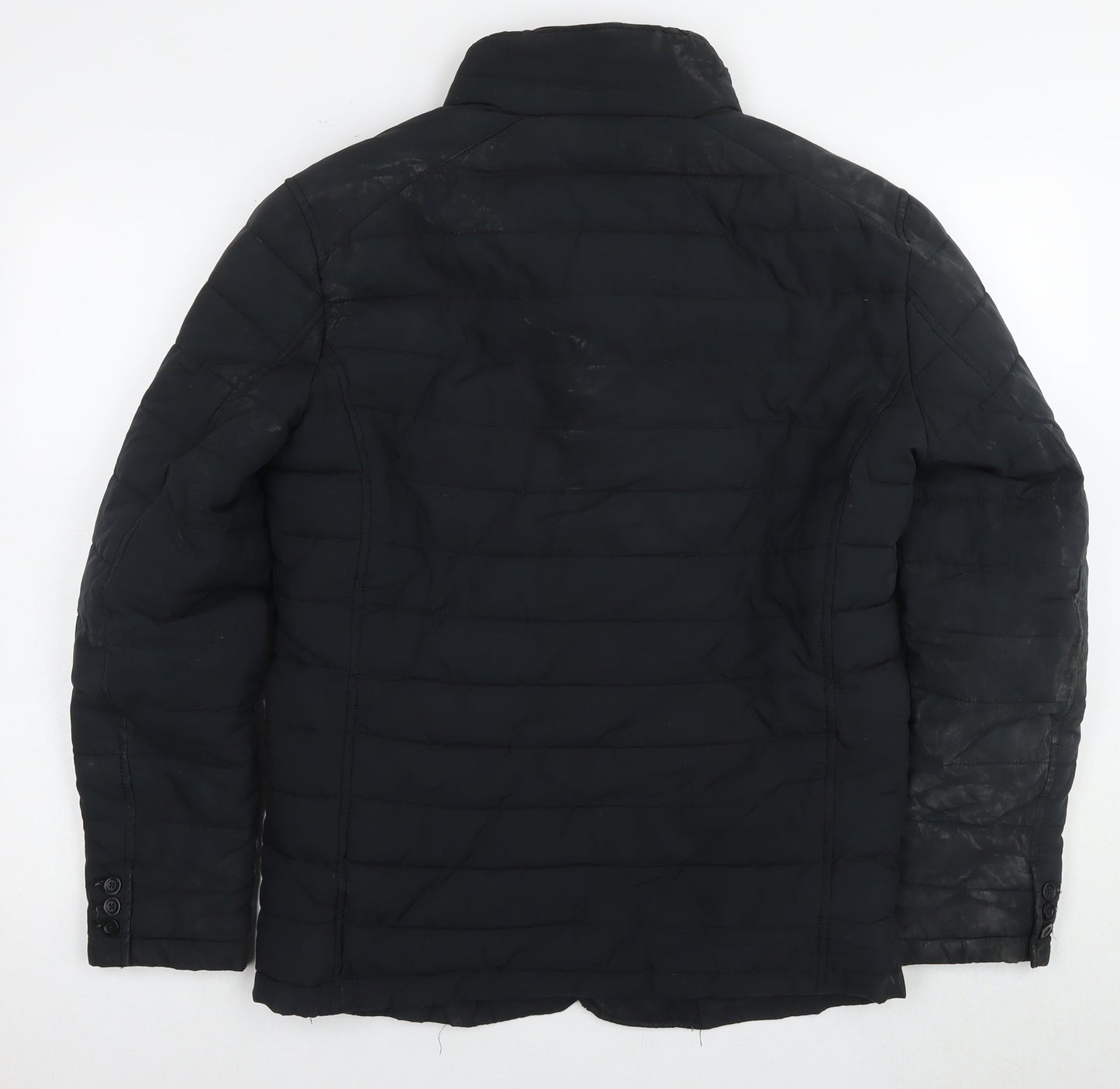 Zara Men's Black M Puffer Jacket, Casual Winter Style