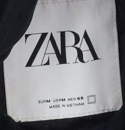 Zara Men's Black M Puffer Jacket, Casual Winter Style