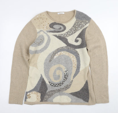 Womens UK Size 14-16 Berkertex Beige Pullover Jumper