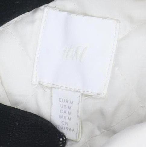 H&M Women's White Waistcoat M Lightweight Snap Pockets