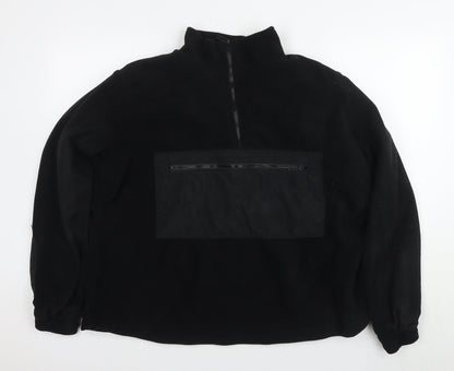 PrettyLittleThing Women's Black Fleece Zip Top Size 10