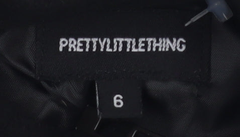 PrettyLittleThing Women's Black Fleece Zip Top Size 10