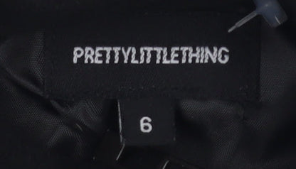 PrettyLittleThing Women's Black Fleece Zip Top Size 10