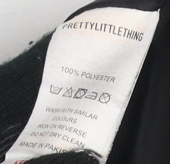 PrettyLittleThing Women's Black Fleece Zip Top Size 10