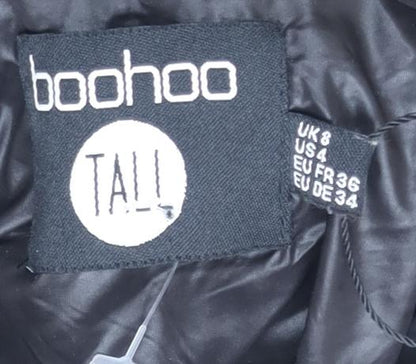 boohoo Women's Black Long Puffer Jacket UK 8