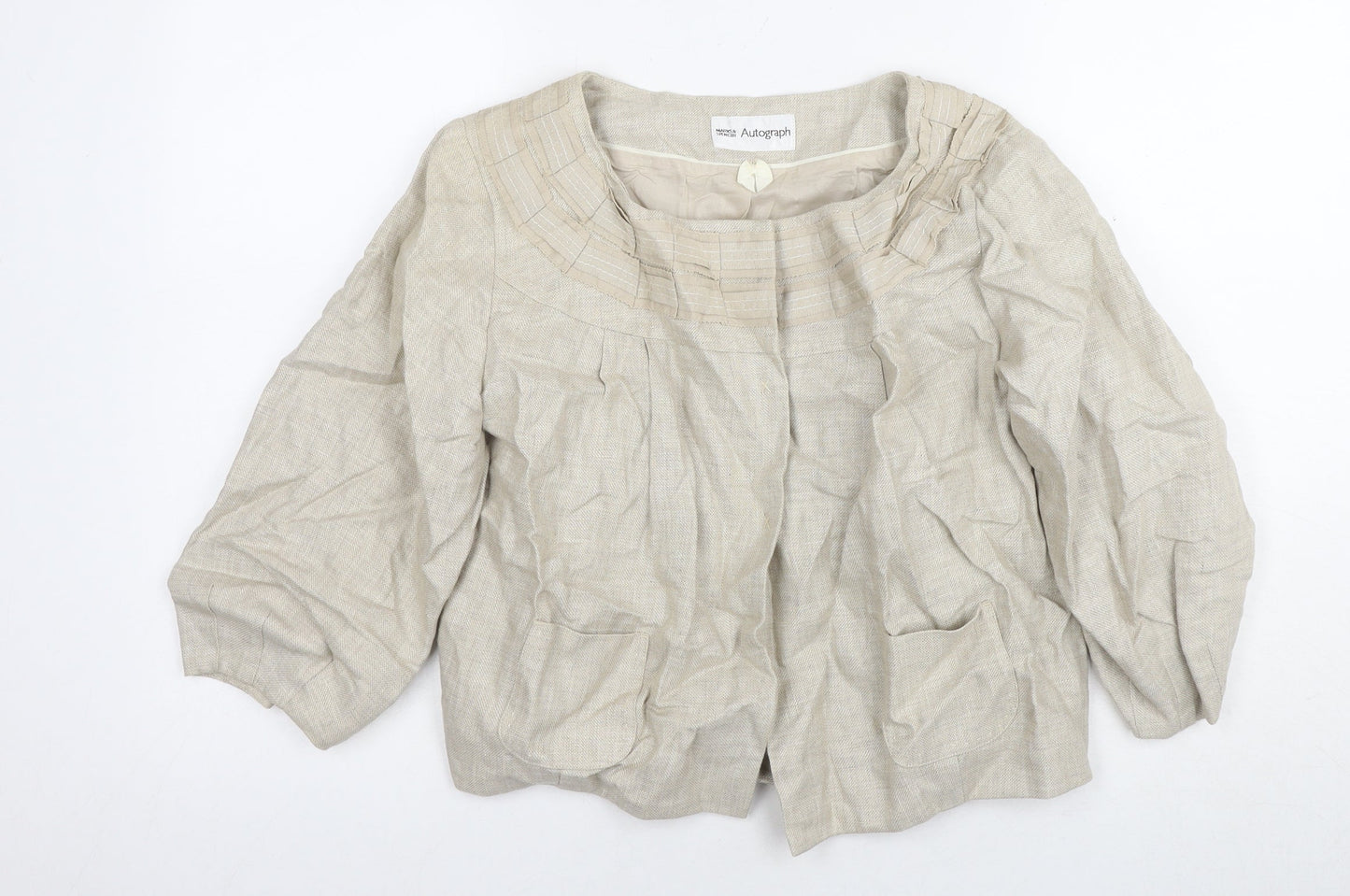 Womens UK Size 10 Marks and Spencer Beige Basic Jacket