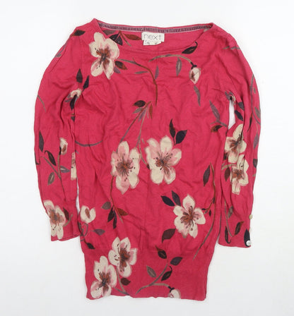 Womens UK Size 8 NEXT Pink Basic Blouse