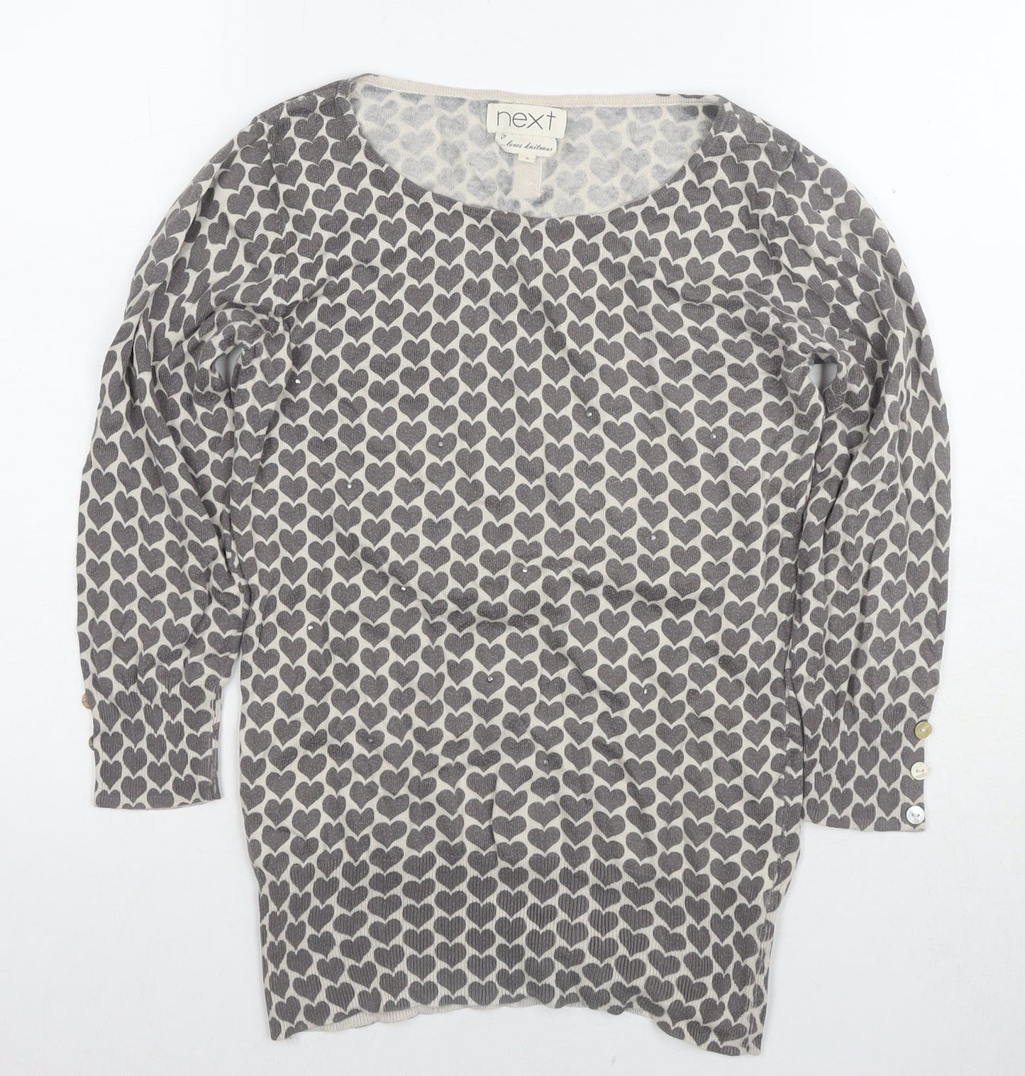 Womens UK Size 8 NEXT Grey Basic Blouse