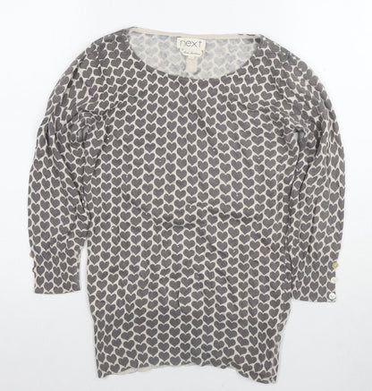Womens UK Size 8 NEXT Grey Basic Blouse