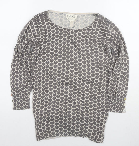 Womens UK Size 8 NEXT Grey Basic Blouse
