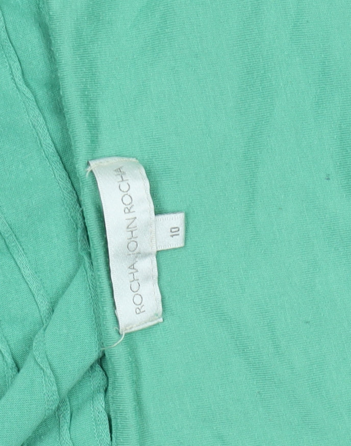 Womens UK Size 10 Rocha John Rocha Green Basic T-Shirt