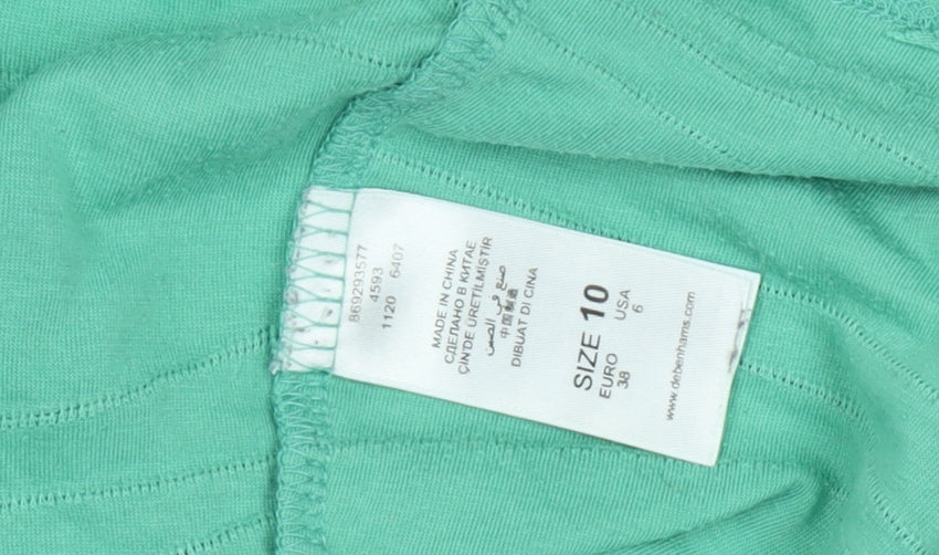 Womens UK Size 10 Rocha John Rocha Green Basic T-Shirt