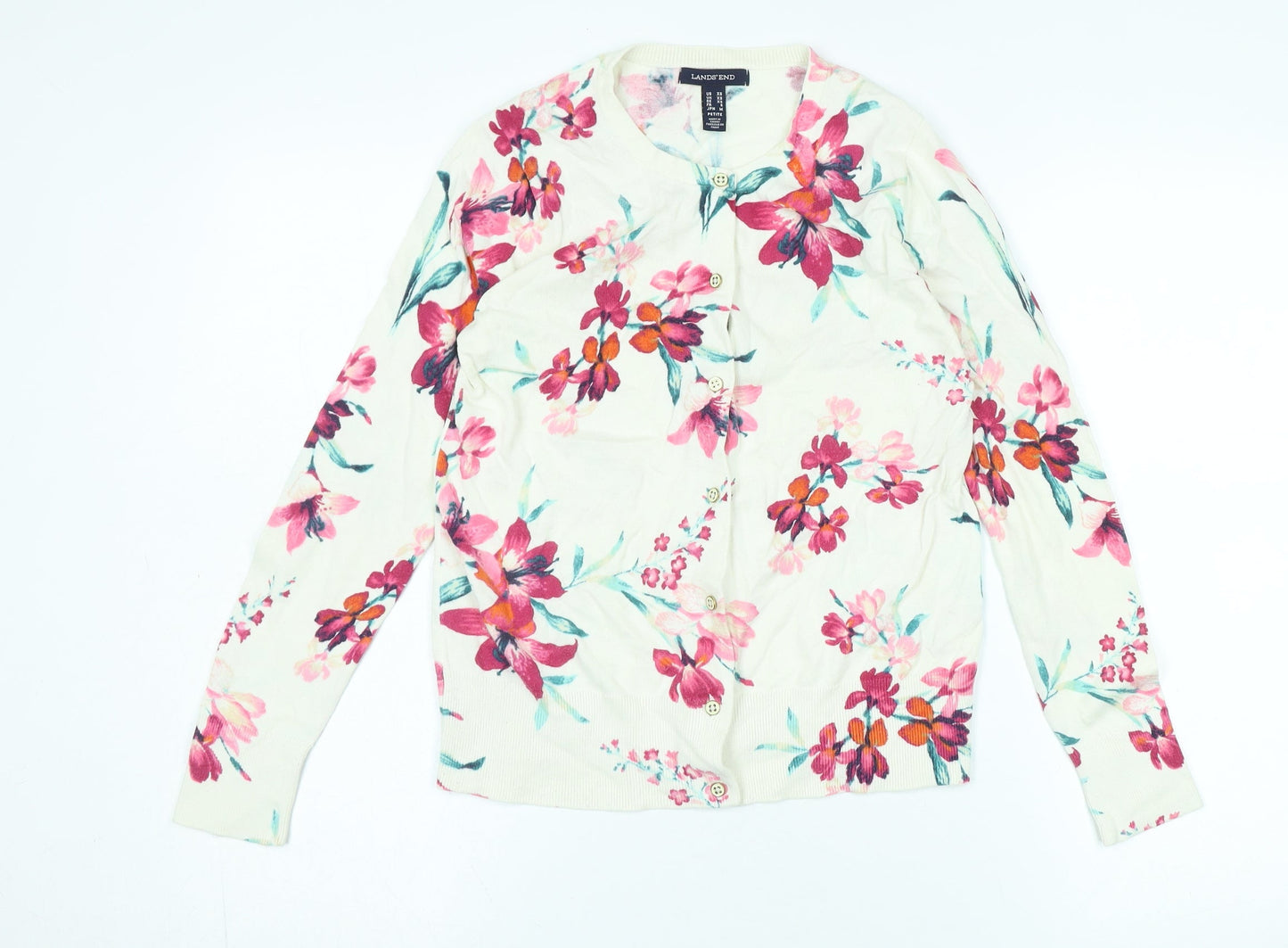 Land's End Women's XS Floral Cardigan, Multicoloured, Petites