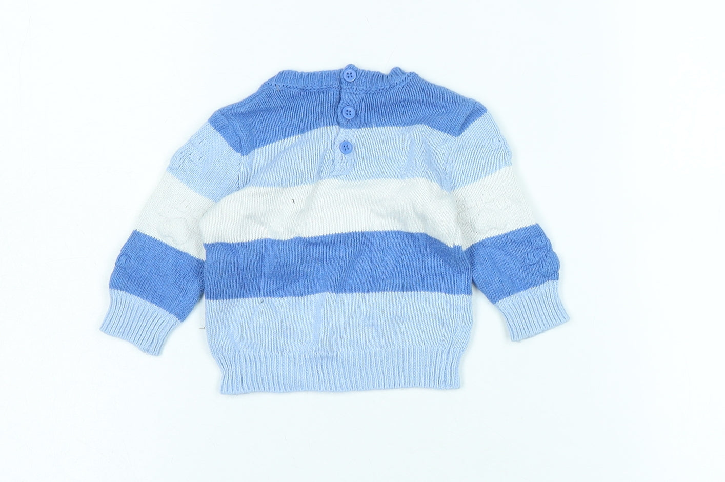 United Colors of Benetton Boys Blue Cable-Knit Jumper, 1-3 Months