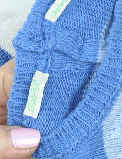 United Colors of Benetton Boys Blue Cable-Knit Jumper, 1-3 Months