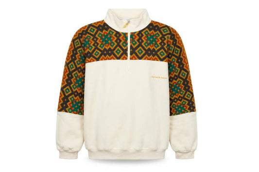 Front view of Hoplois de Beaurue Aztec Beige Sweatshirt M unisex