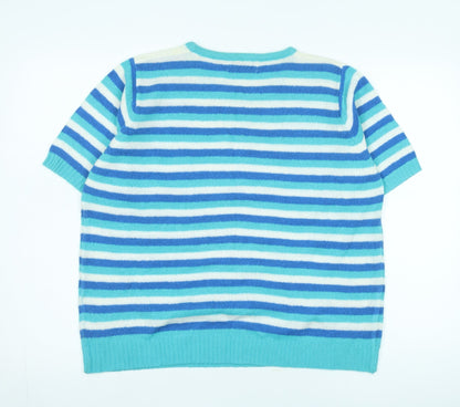 Honor Millburn Women's Blue Striped Knit Jumper L