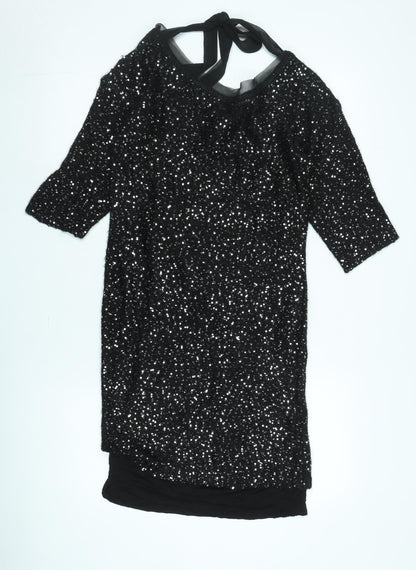 Monsoon Women's Black Sequin Sheath Dress S