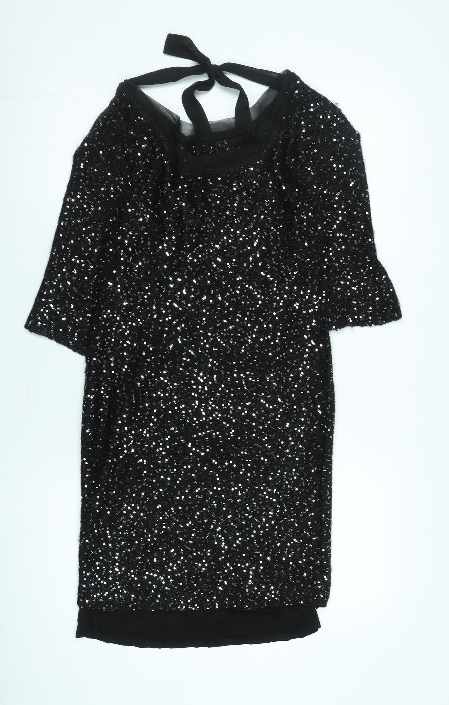 Monsoon Women's Black Sequin Sheath Dress S