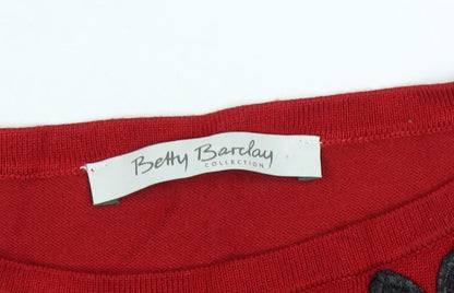 Womens UK Size 10 Betty Barclay Red Pullover Jumper