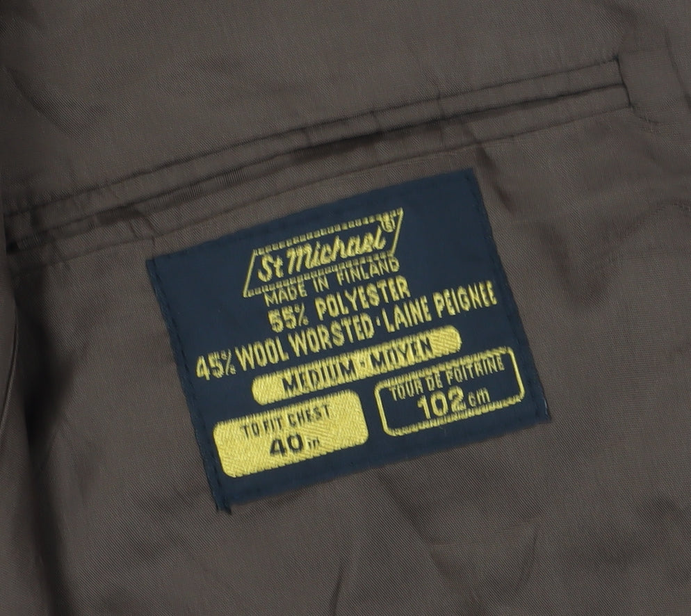 Mens UK Size 40 St Michael Regular Brown Suit Jacket