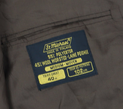 Mens UK Size 40 St Michael Regular Brown Suit Jacket