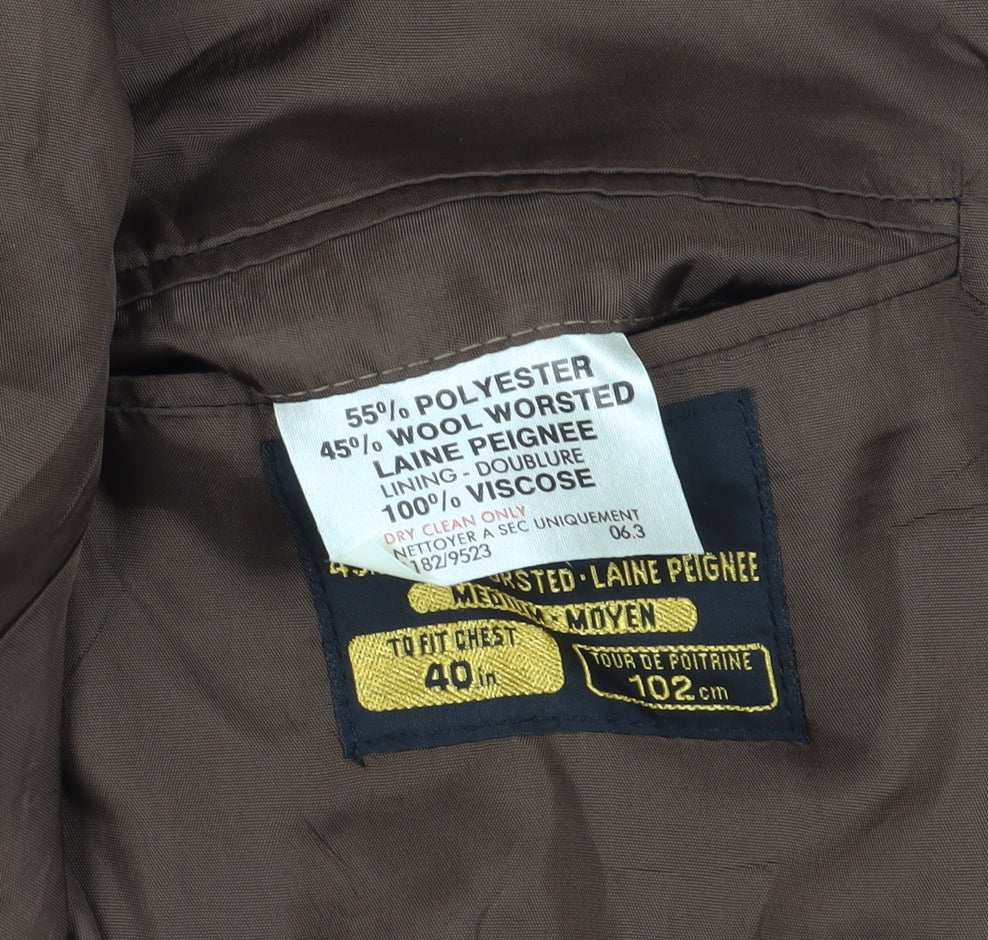 Mens UK Size 40 St Michael Regular Brown Suit Jacket