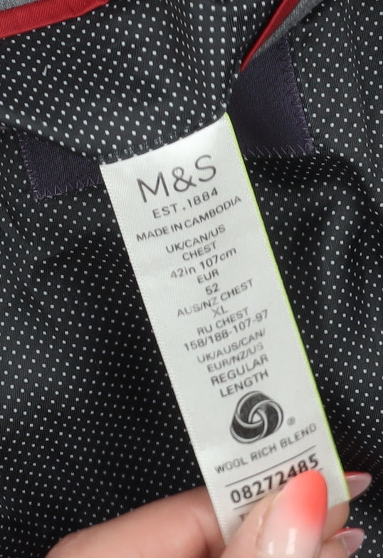 Mens UK Size 42 Marks and Spencer Regular Grey Suit Jacket