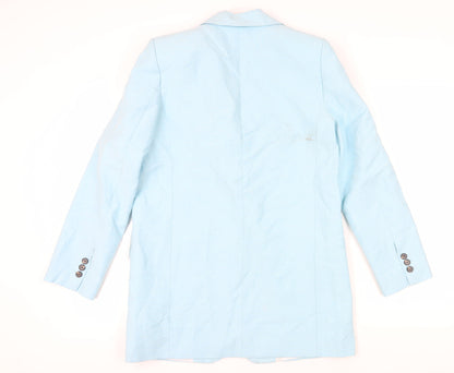 Zara Women's Blue Linen Blazer Size 8