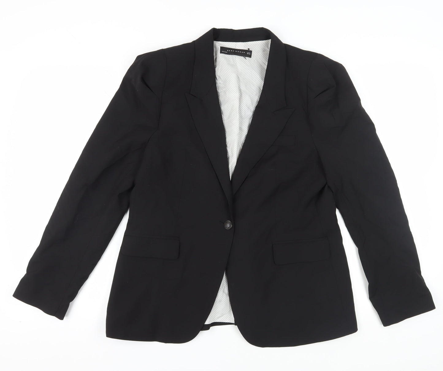 Zara Women's Black Blazer, XL, Business Formal, Single-Breasted