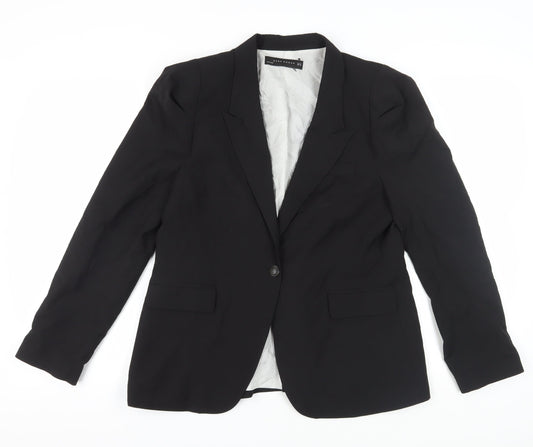 Zara Women's Black Blazer, XL, Business Formal, Single-Breasted