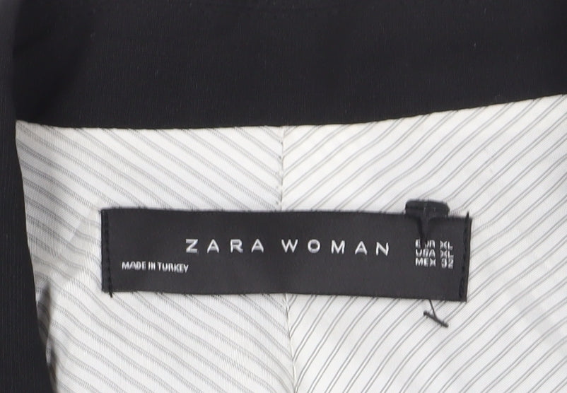 Zara Women's Black Blazer, XL, Business Formal, Single-Breasted