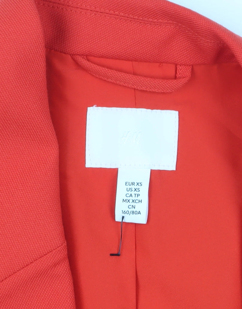 H&M Women's Red Double-Breasted Blazer XS
