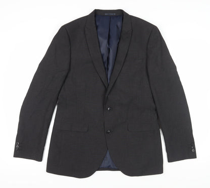 Next Men's Black Blazer, Regular Fit, Size 40R