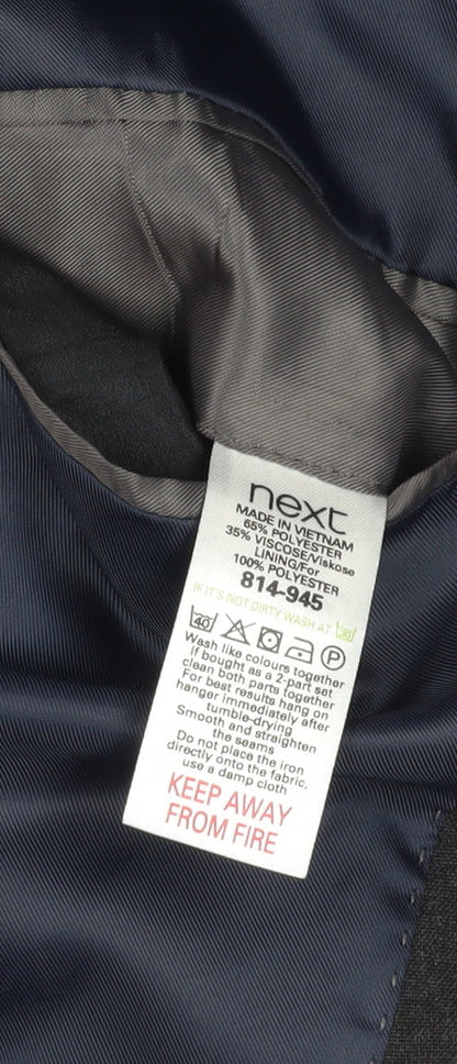 Next Men's Black Blazer, Regular Fit, Size 40R