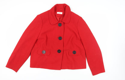 Marks and Spencer Women's Red Cropped Suit Jacket, Size 20