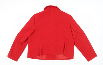 Marks and Spencer Women's Red Cropped Suit Jacket, Size 20