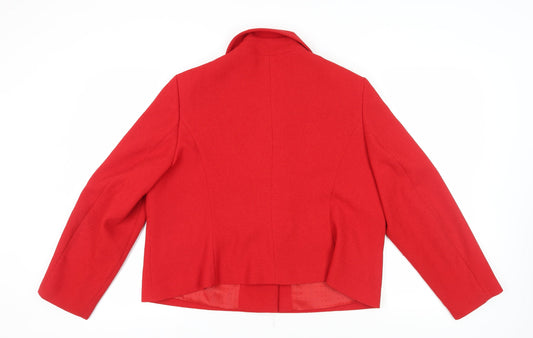 Marks and Spencer Women's Red Cropped Suit Jacket, Size 20