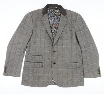 Broadstone Bros Men's Grey Check Tweed Blazer 44R