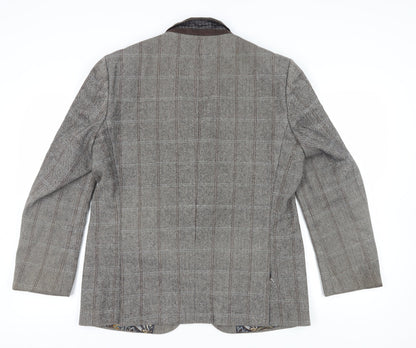 Broadstone Bros Men's Grey Check Tweed Blazer 44R