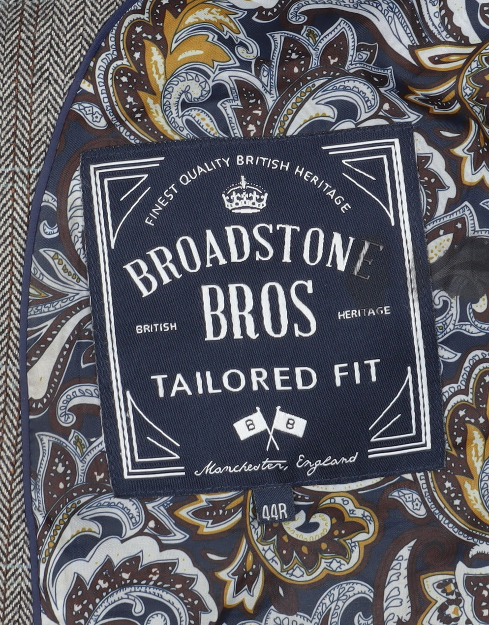 Broadstone Bros Men's Grey Check Tweed Blazer 44R