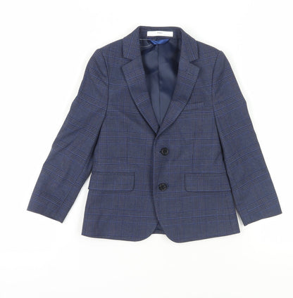 Marks and Spencer Boys Blue Check Blazer 4-5 Years