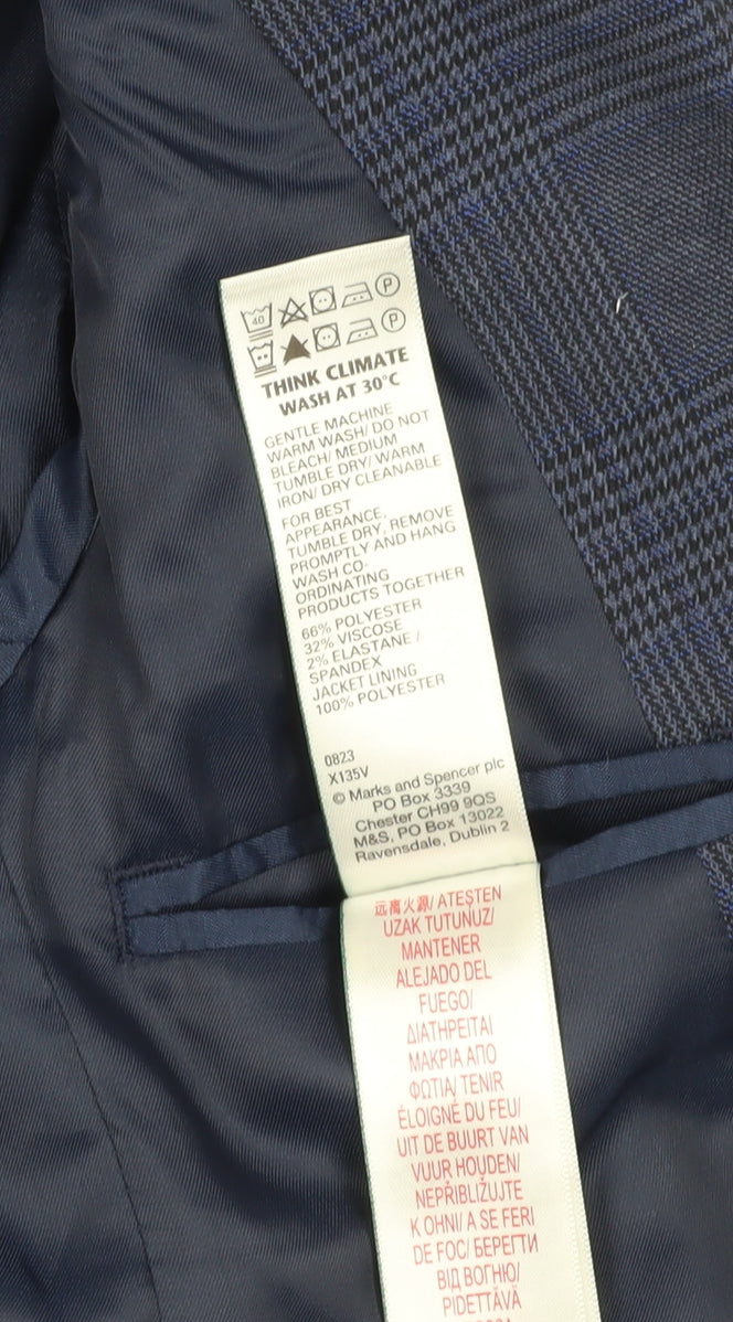 Marks and Spencer Boys Blue Check Blazer 4-5 Years